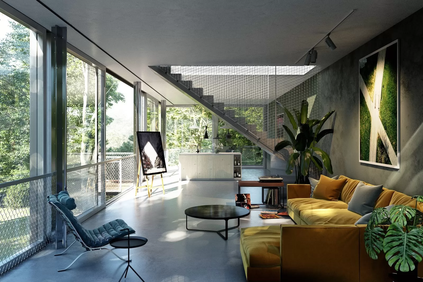 Square House interieur